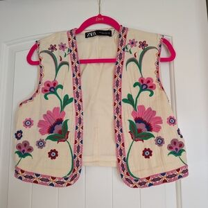 Floral Embroidered Vest